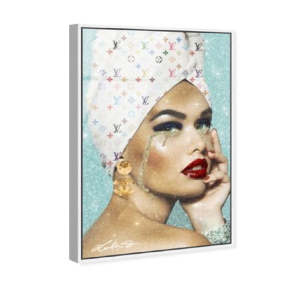 Oliver Gal Painting in white floater frame 17.5 in by 25 in. With the frame!